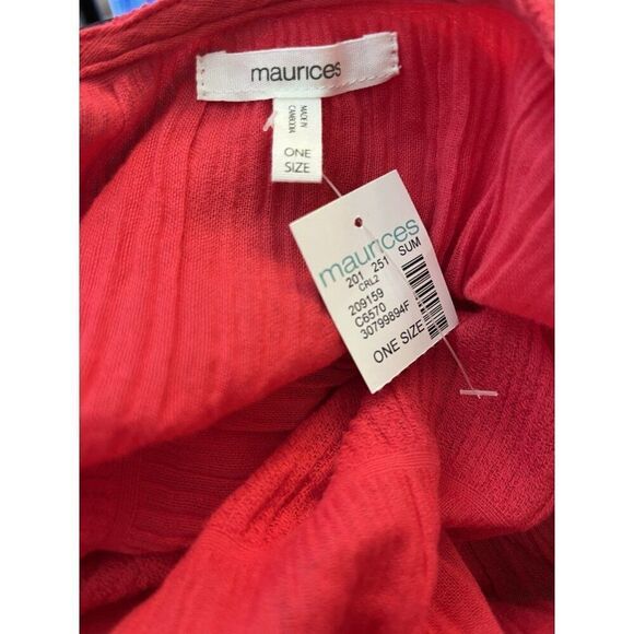 MAURICES One Size Dark Pink Boho Open Front Chiffon Long Cardigan Duster NWT - Picture 5 of 5